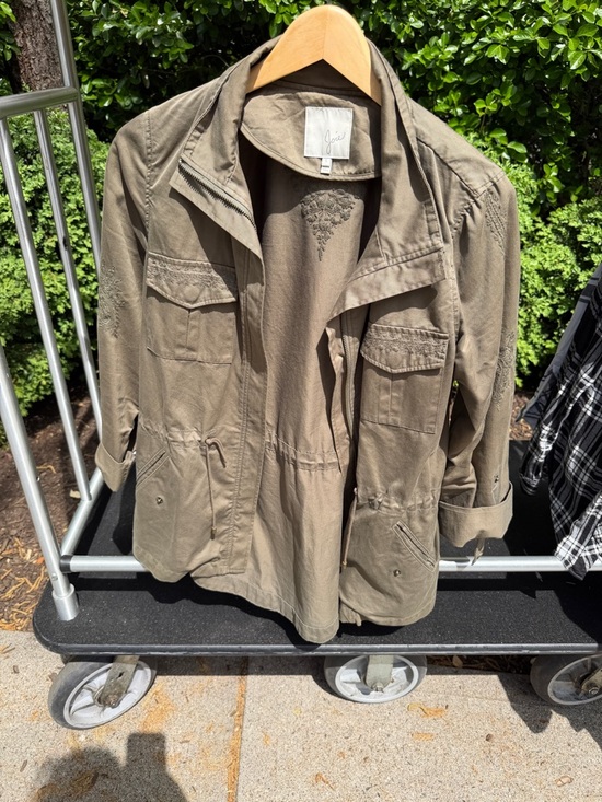 Joie Jackets & Blazers - Joie Olive Utility Jacket Small Embroidered Military Style